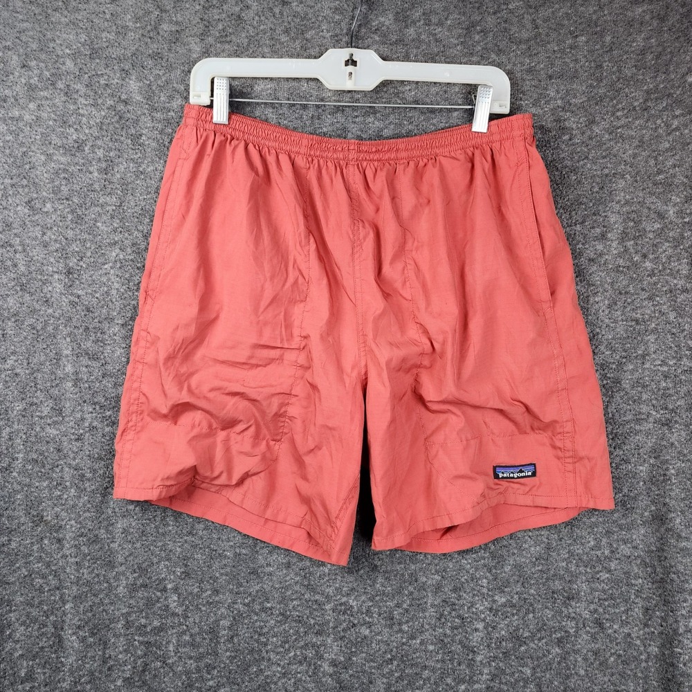 Patagonia Swim Trunks Mens L Red 7 Inch Inseam Baggies Mesh Lined Drawstring